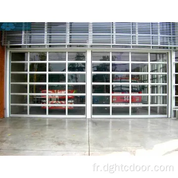Portes de garage en aluminium en verre givré automatique 8x7